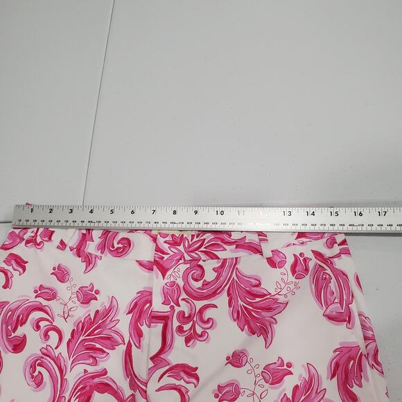 L'Agence Pants Womens 8 Pink White Baroque Print Cropped Trouser Dressy - Picture 8 of 9